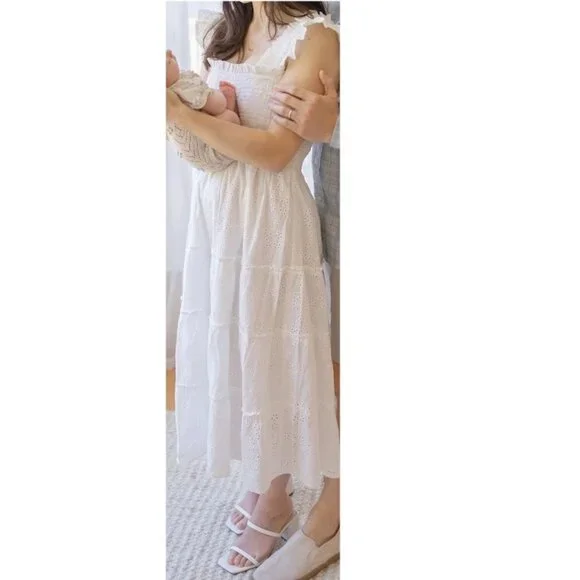 Hill House The Eyelet Ellie Nap Dress - White Eyelet, XS - Picture 6 of 6
